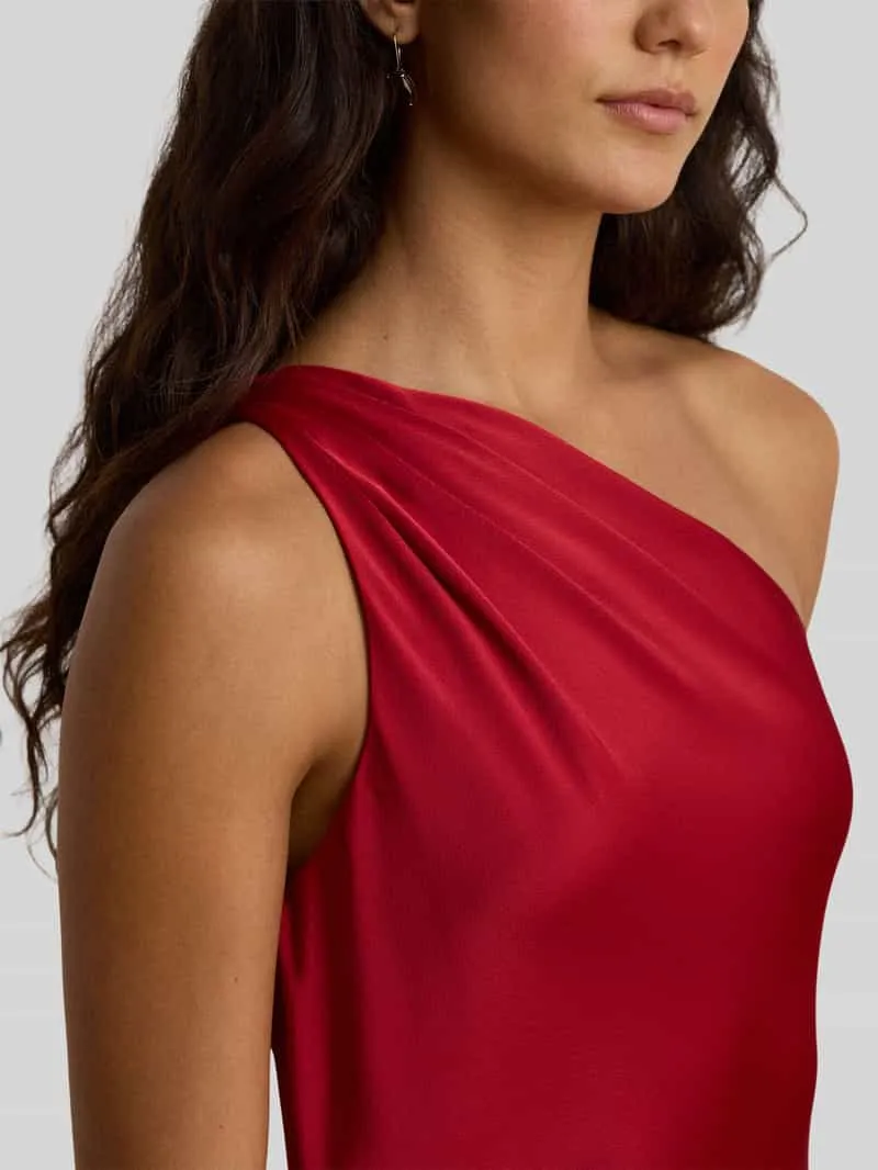 Lauren Ralph Lauren One-shoulder jurk met asymmetrisch rugdecolleté rood, foto 3