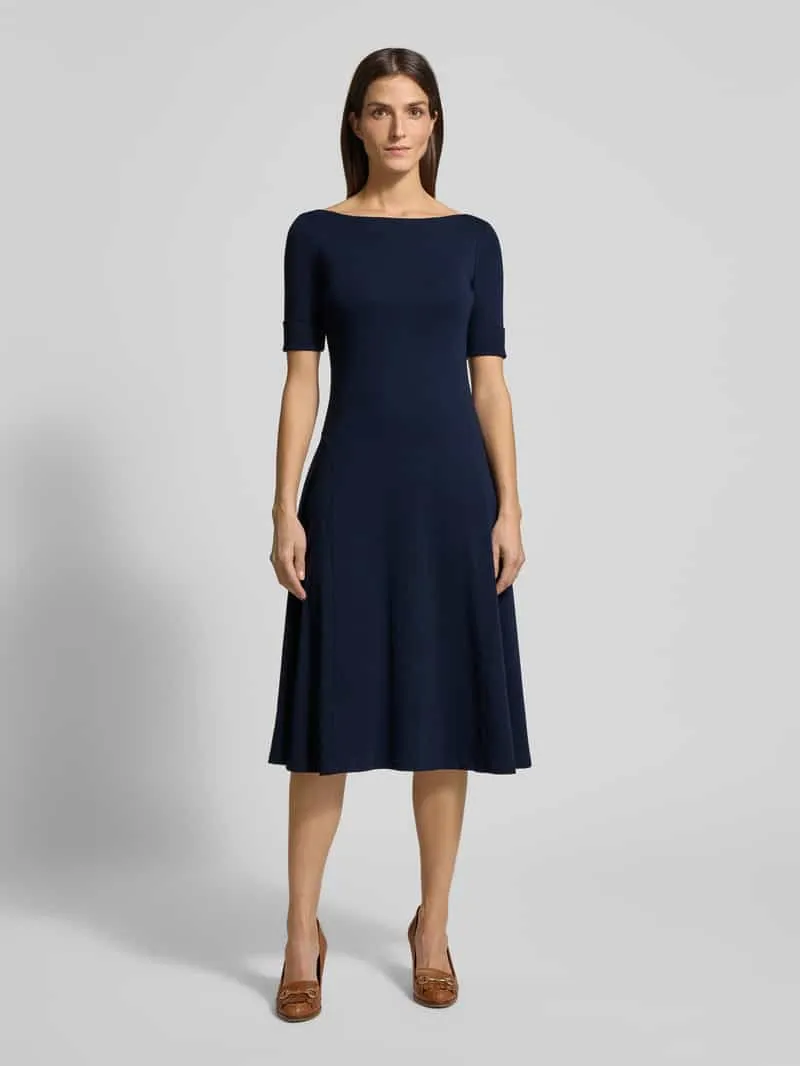 Lauren Ralph Lauren Midi-jurk met 1/2-mouwen Model 'MUNZIE' Donkerblauw
