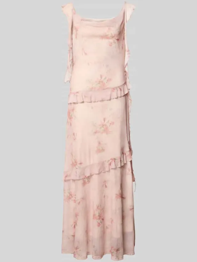 NEO NOIR Maxi-jurk van mesh model 'Adelle' roze, foto 2