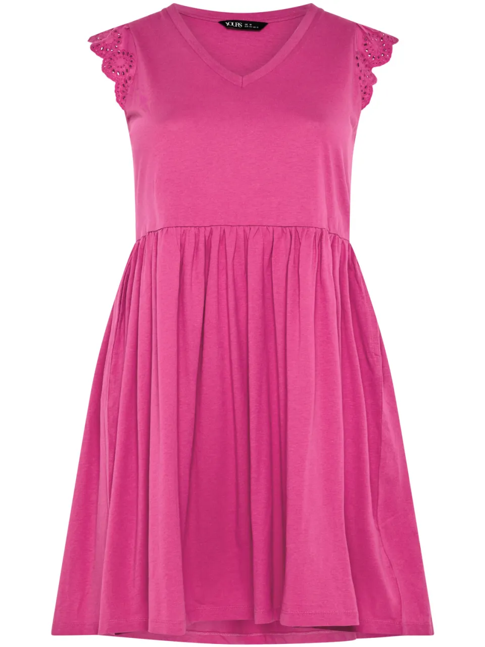 Yours Roze Jurk Met Broderie Anglaise Peplum-56, foto 3