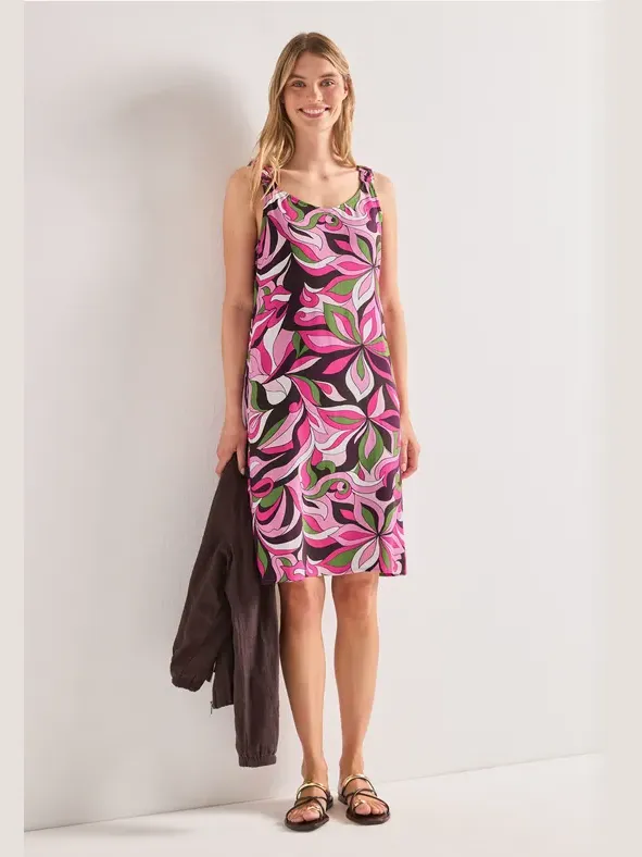 Street One Knielange jurk met gerimpelde bandjes Pink