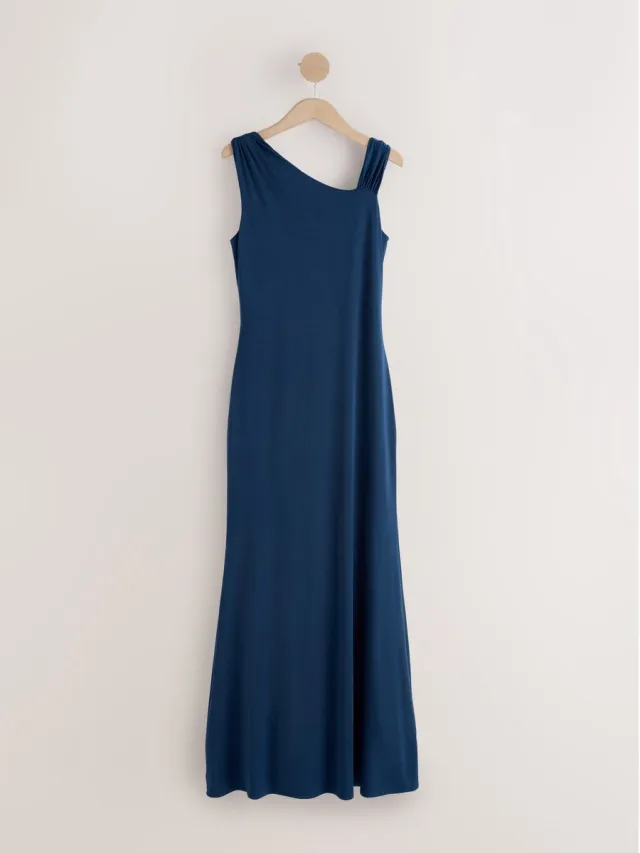 Next Dames - Lange gelegenheidsjurk met ruguitsnijding - Blauw