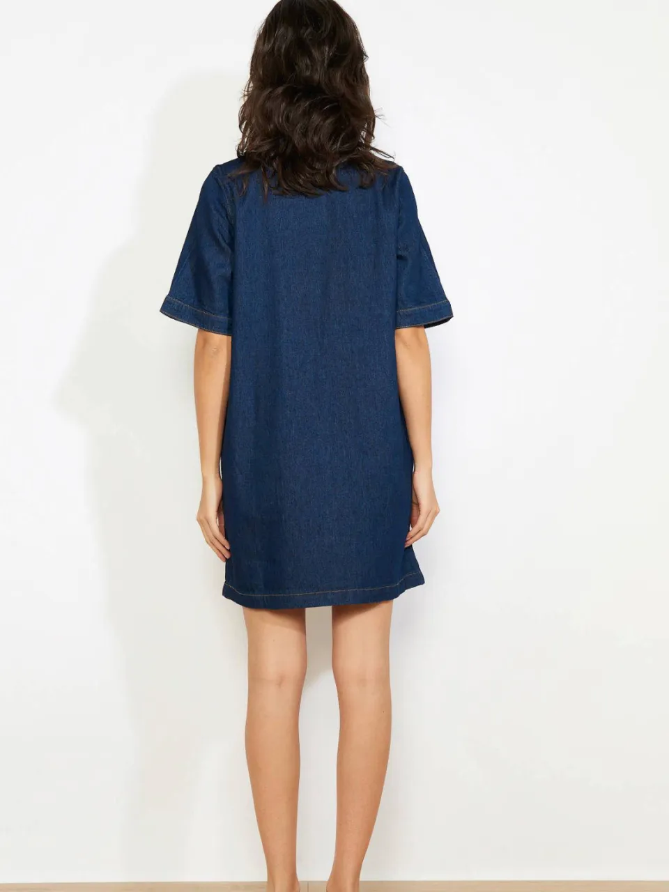 LOLALIZA denim spijkerjurk dark blue denim, foto 4