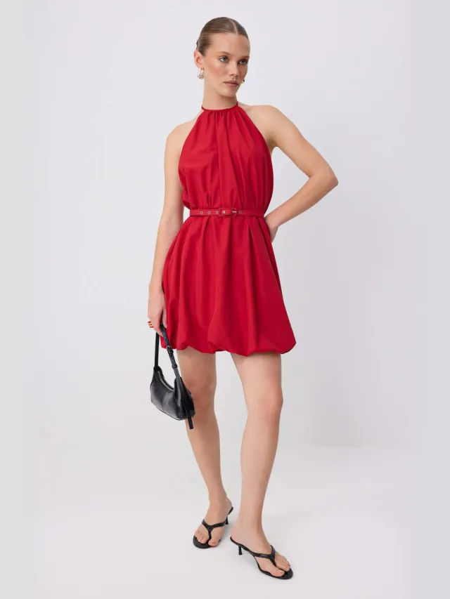 Trendyol TRENDYOLMİLLA Dames Rood Effen Kort / Mini Mouwloos A-lijn Jurken