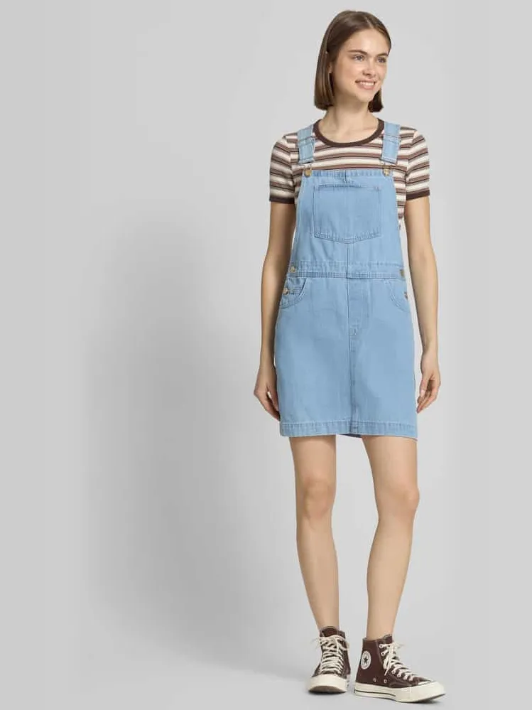 Only A-lijn denimjurk van katoenmix model 'NELLI' Lichtblauw