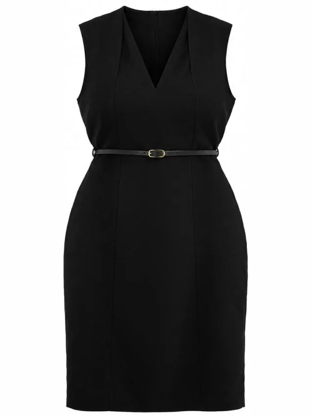 Trendyol Curve Dames Zwart Effen Maxi Mouwloos Bodycon Grote maten Jurk