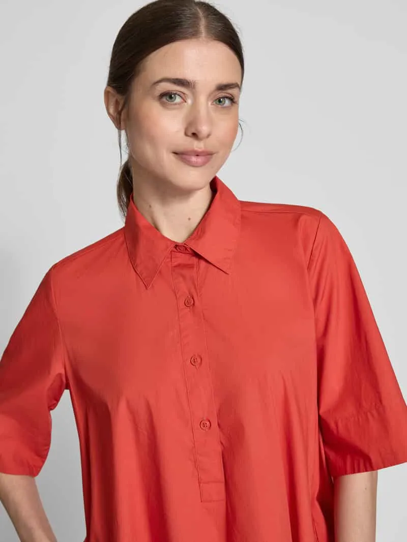 Jake*s Collection Overhemdjurk met knoopsluiting roestrood, foto 5