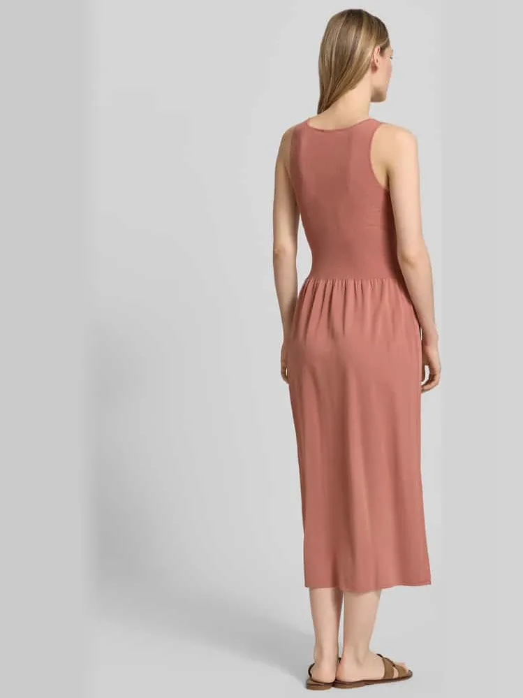 Max Mara A-lijn tricotjurk van viscosemix model 'CALIBRI' terracotta, foto 2