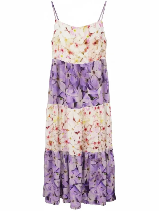 Desigual vest Estrella damesjurk met bloemenprint, mouwloos midi Meerkleurig