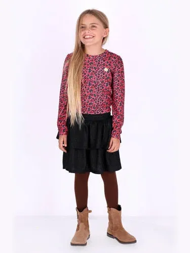 B.Nosy Dilly gebloemde midi jurk roze zwart, foto 2