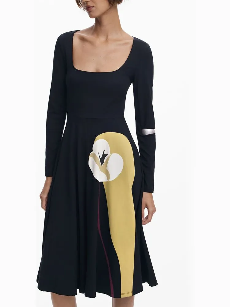 Desigual Lirio lange jurk zwart