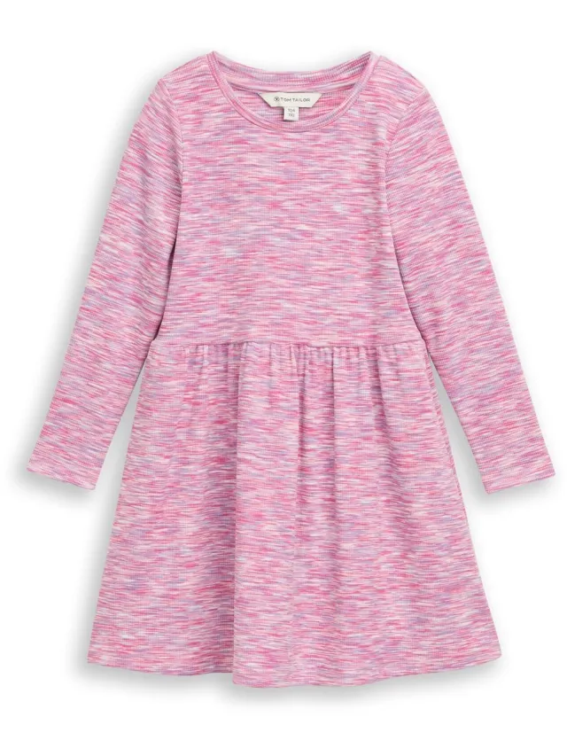 Tom Tailor Minijurk met geribbelde structuur - pink space dye texture