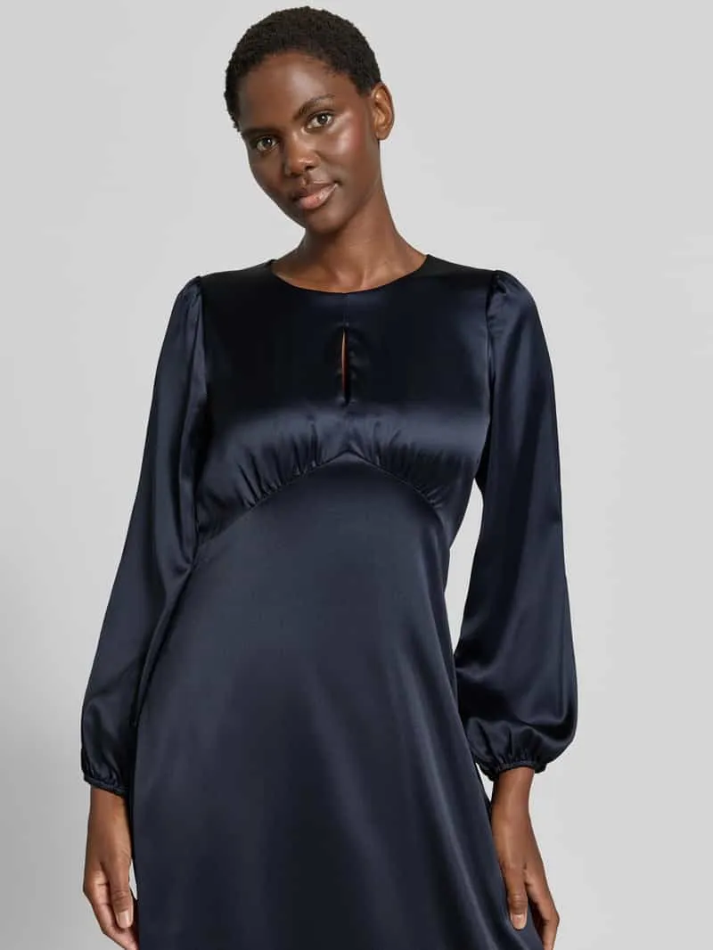 Christian Berg Woman Selection Midi-jurk van satijn met druppelvormige hals marineblauw, foto 4