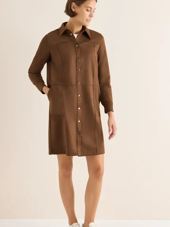 cecil Velours jurk Bruin