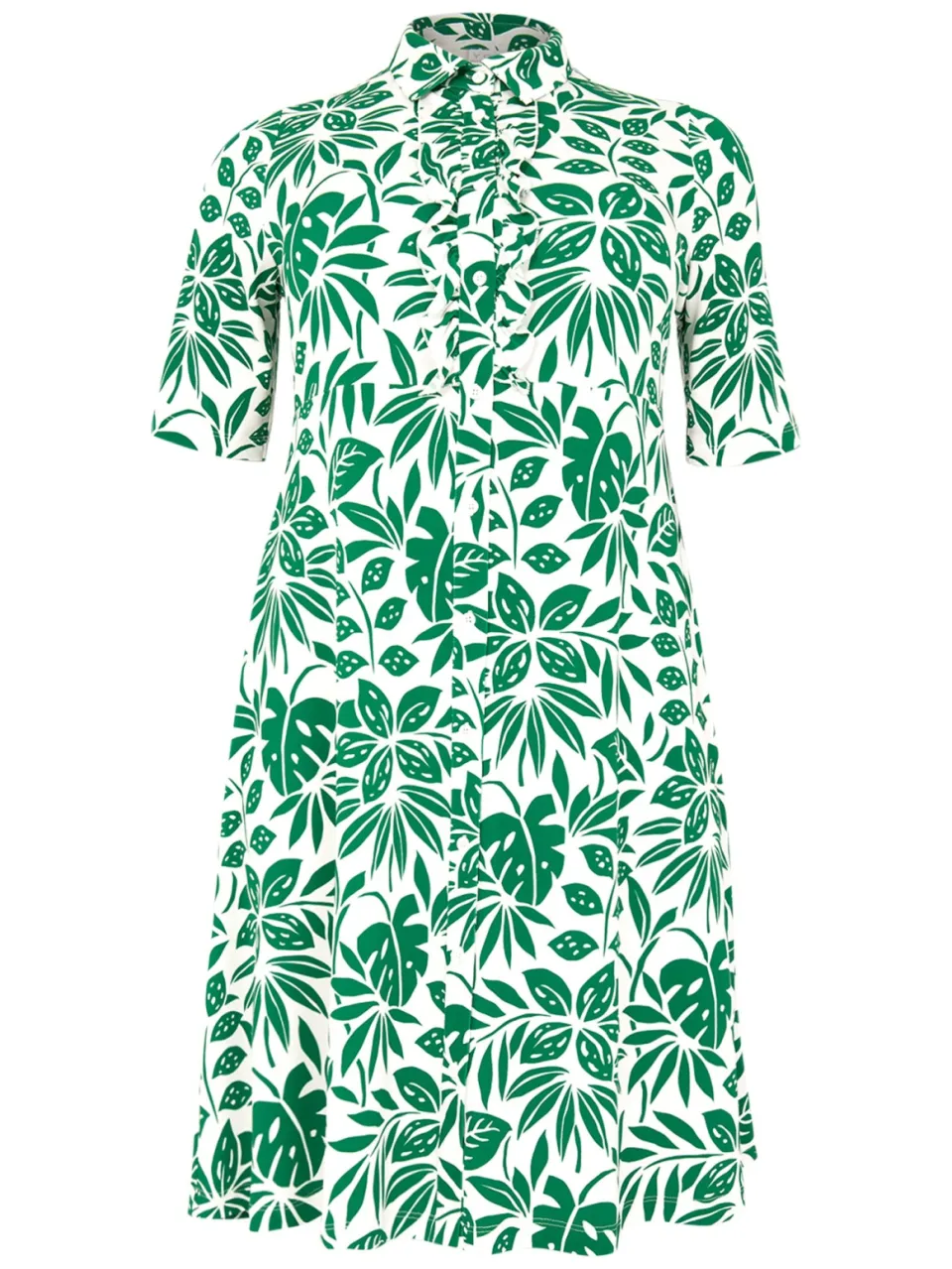Yoek Blouse-jurk met ruches MYKONOS | Groen, foto 3