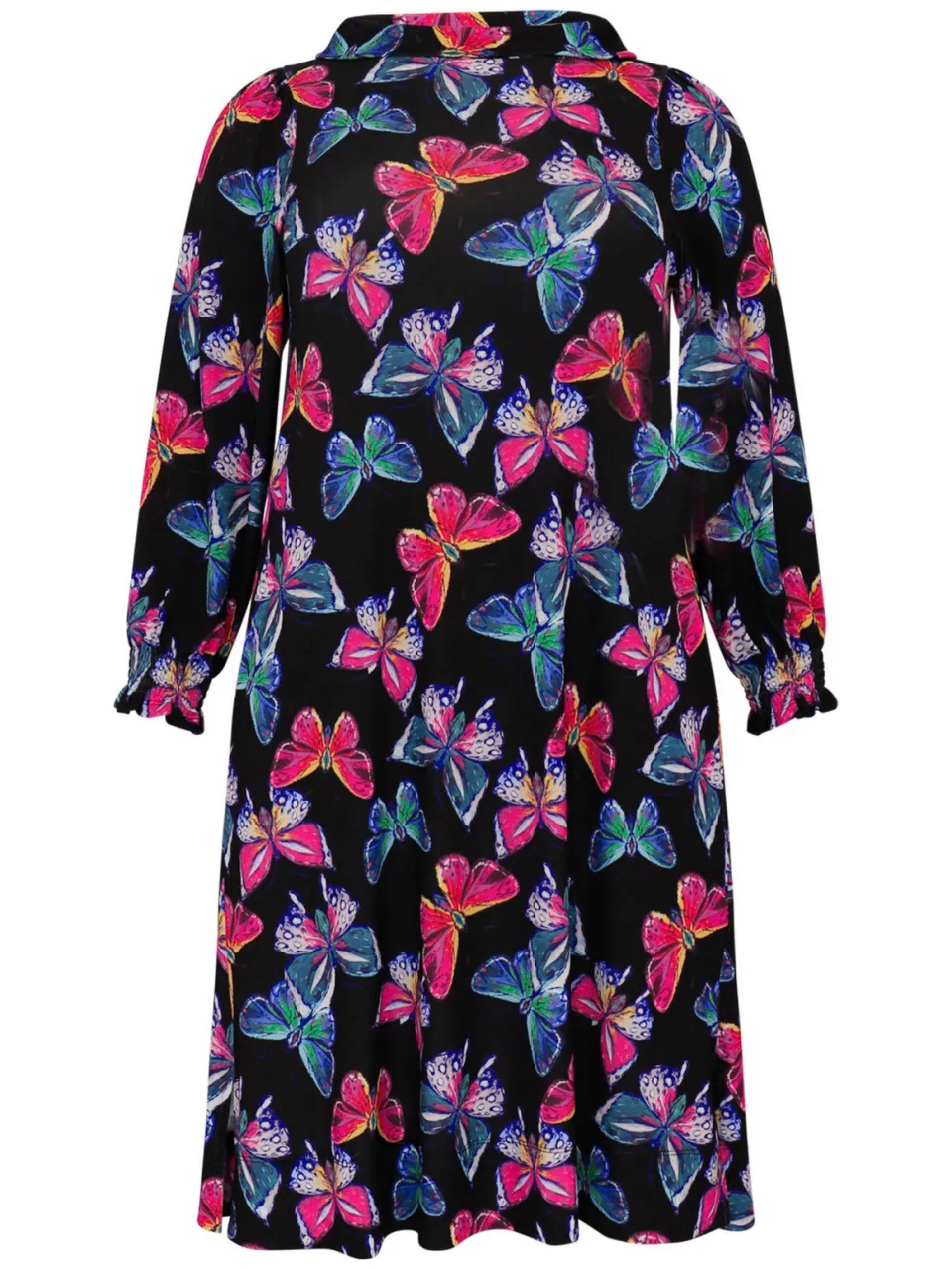 Yoek BUTTERFLIES jurk zwart, foto 3