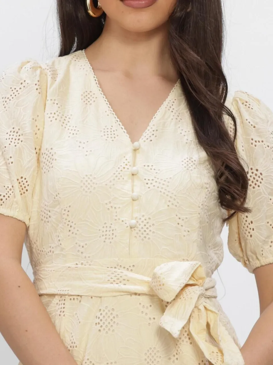 Freebird Dames Jurken Wv-flower-embro-26-1 - Creme, foto 4
