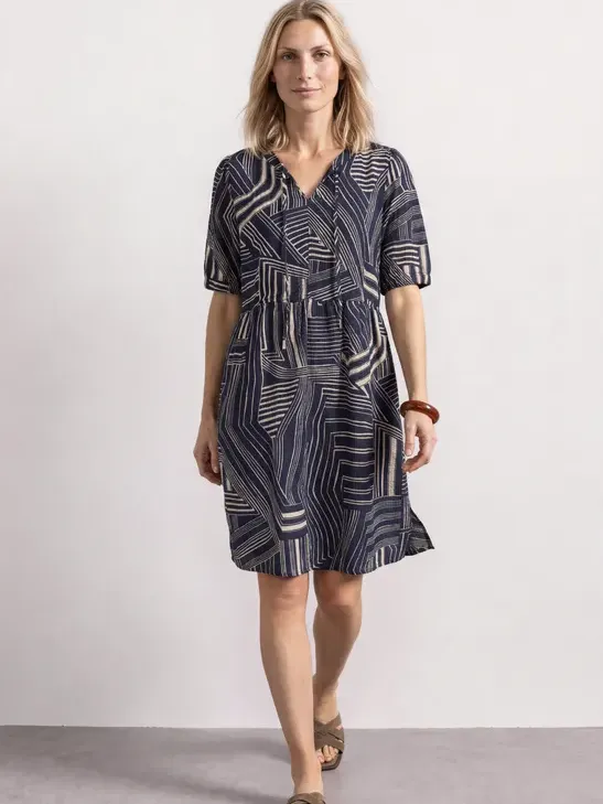 Street One Kniehoge jurk met strikdetail Blauw
