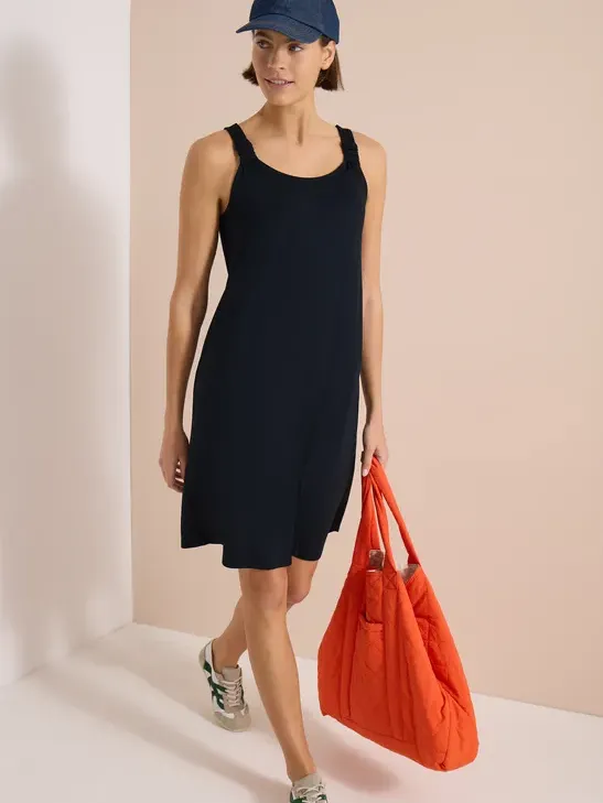 cecil Knielange jurk met knoopdetail Blauw