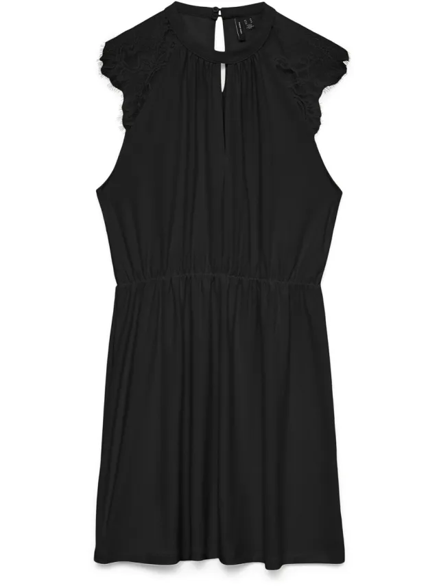 Vero Moda VMMILLA SL SHORT LACE DRESS NOOS - Dames - Mini jurken zwart