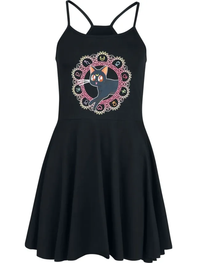 Sailor Moon Luna Dames Mini-jurk - zwart