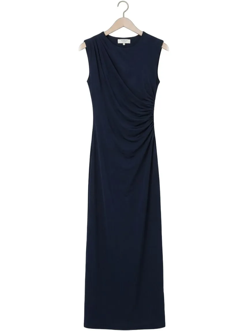 ROSEMUNDE Dames Jurken Billie Sl Long Drape Dress - Donkerblauw, foto 2