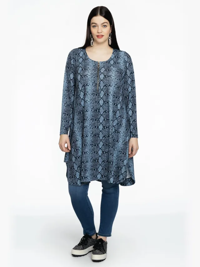 Yoek Jurk A-lijn met rits | Blauw, foto 2