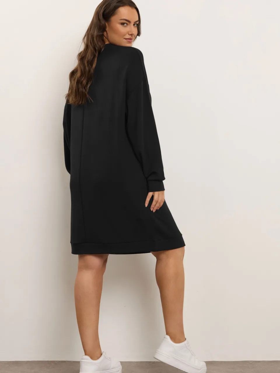 Yours Zwarte Sweatshirtjurk Met Zakken-56, foto 3