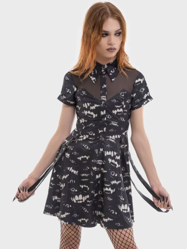 Killstar The Lost Boys - Hex-Cellent Mini Dames Mini-jurk - zwart/wit zwart;wit