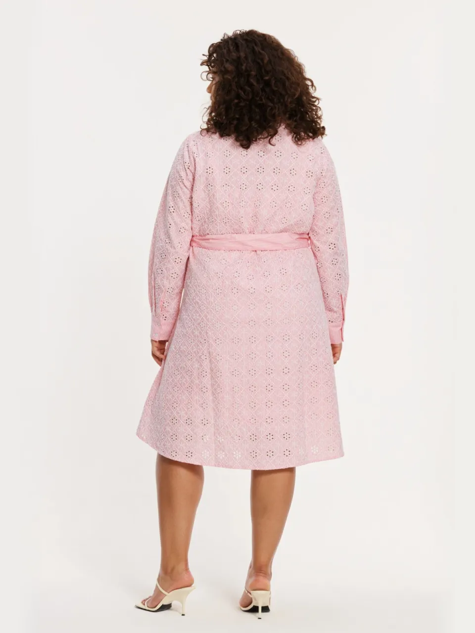 Yoek blousejurk broderie roze, foto 2
