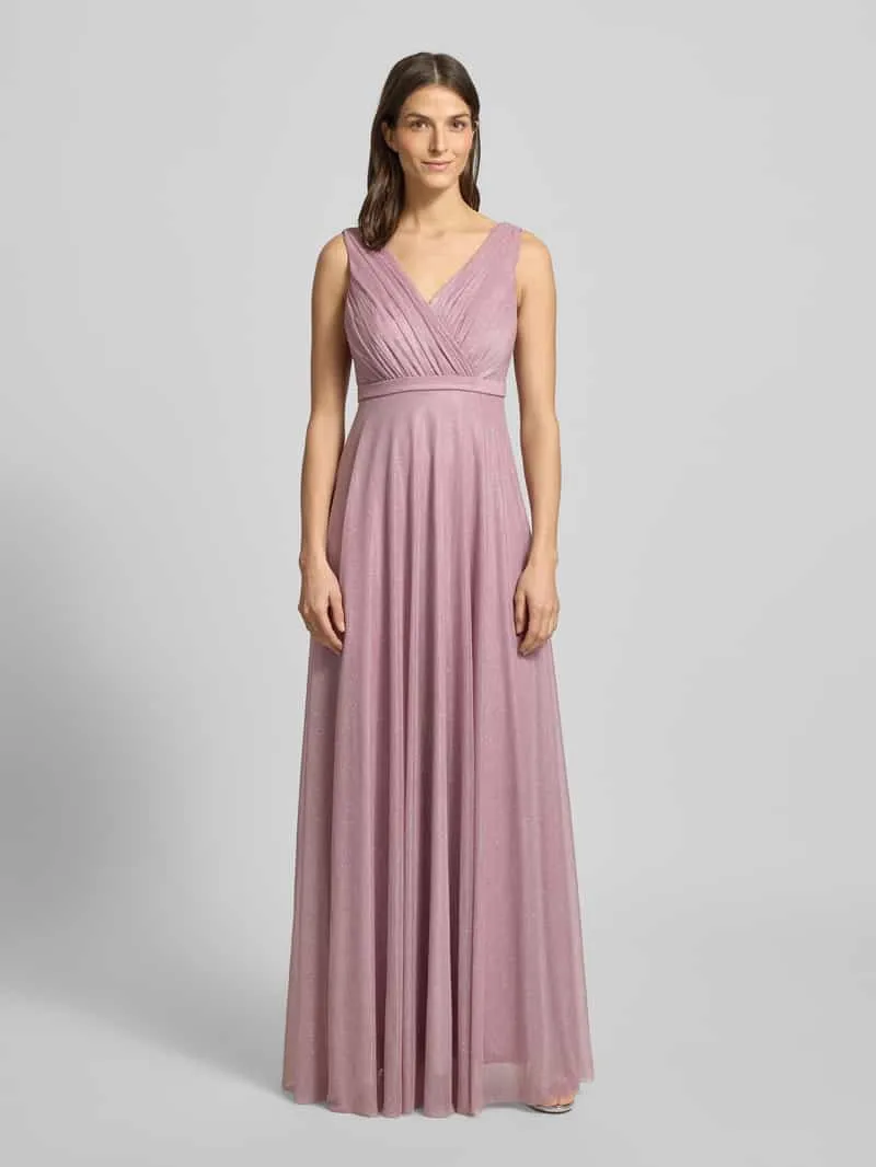 TROYDEN COLLECTION Avondjurk met glitter-mesh Mauve