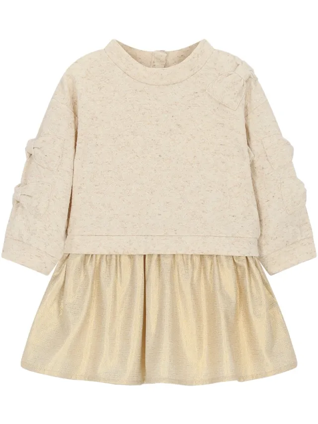 Le Chic SABY bows & bows combi dress - Beige Melee