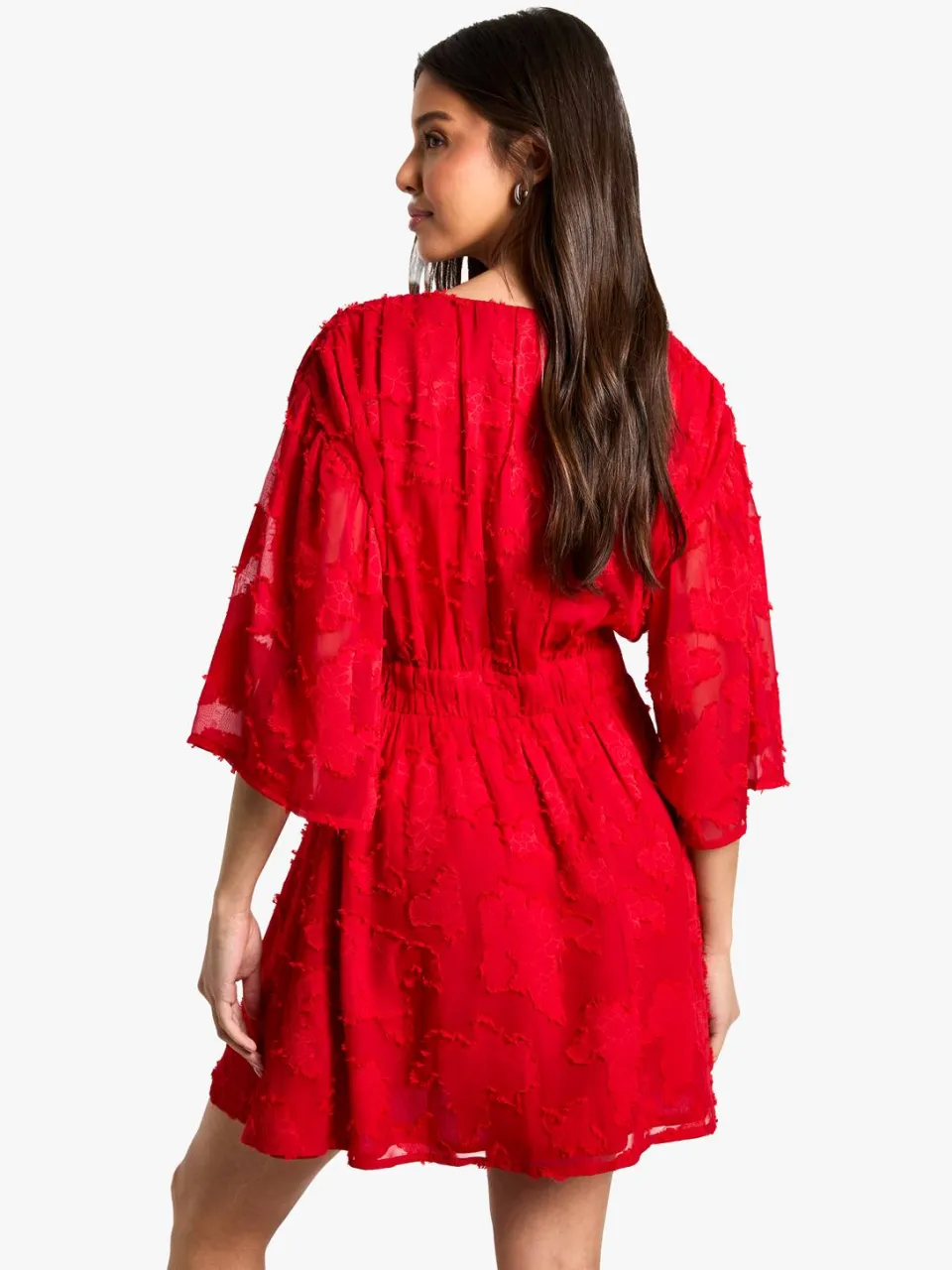 boohoo Dames Burnout Bloemen Plunge Skater Jurk rood, foto 2