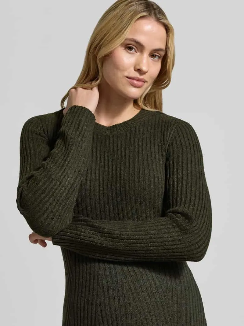 Vero Moda Regular fit tricotjurk met ronde hals model 'JOSANNA' donkergroen, foto 4