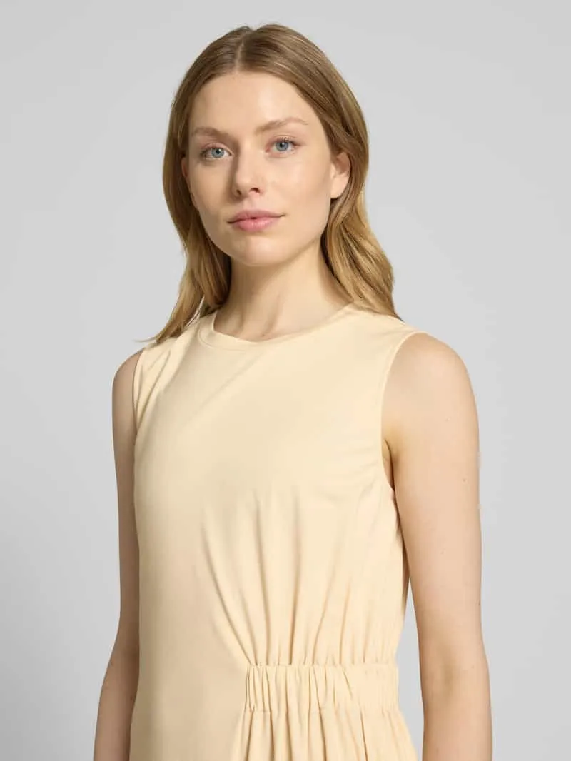 Max Mara Midi-jurk met plooien opzij, model 'TENEBRE' offwhite, foto 4