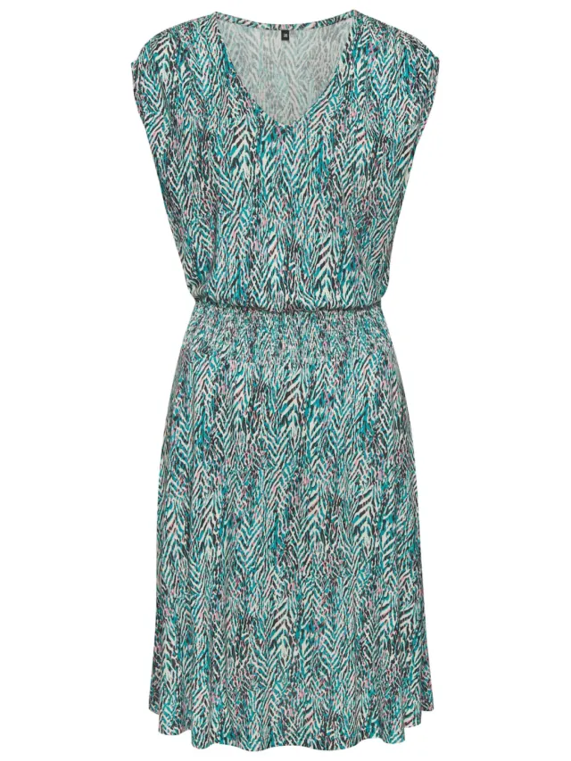 Zomerjurk turquoise/roze bedrukt, foto 2