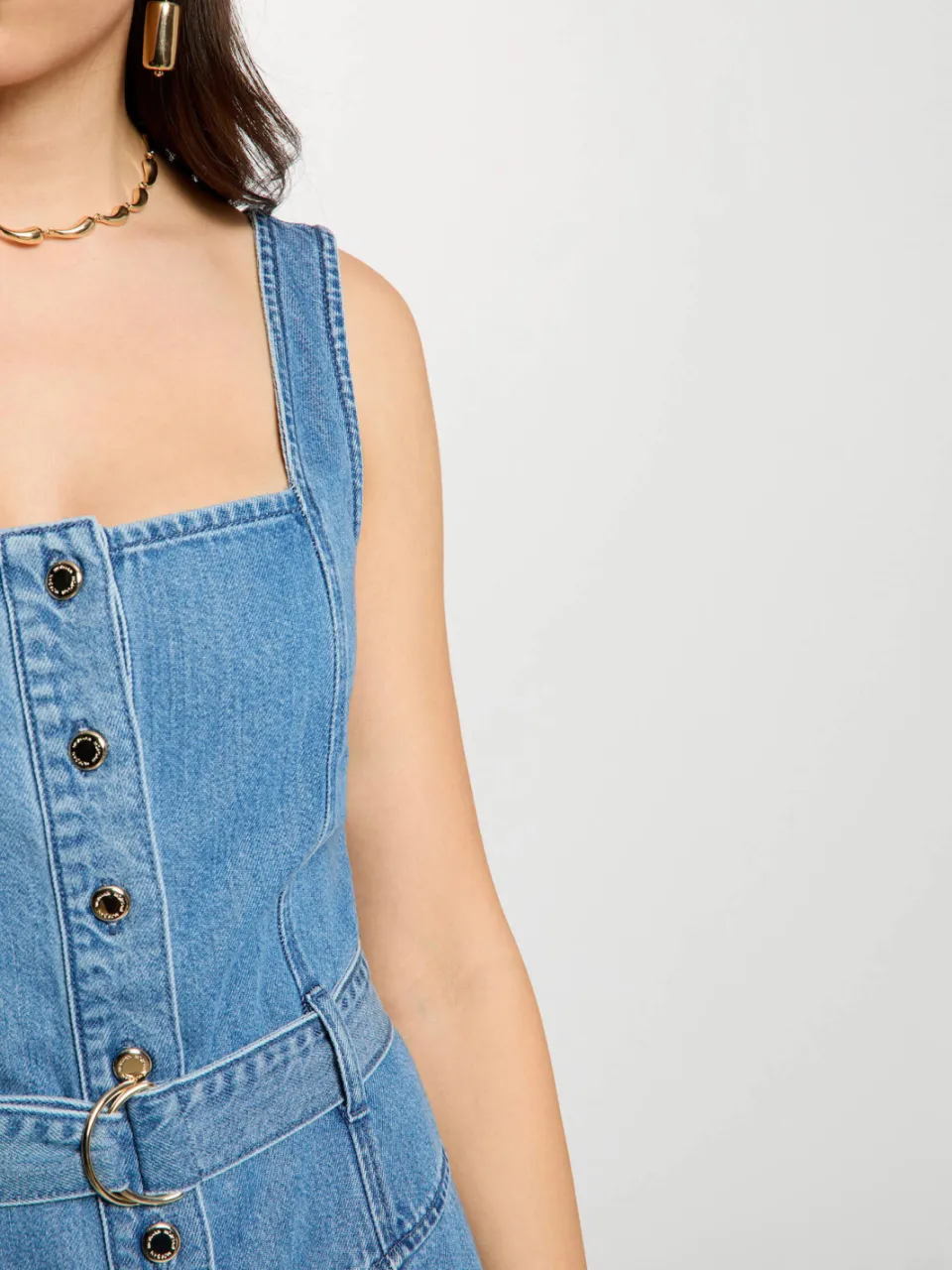 Morgan spijkerjurk medium blue denim, foto 4