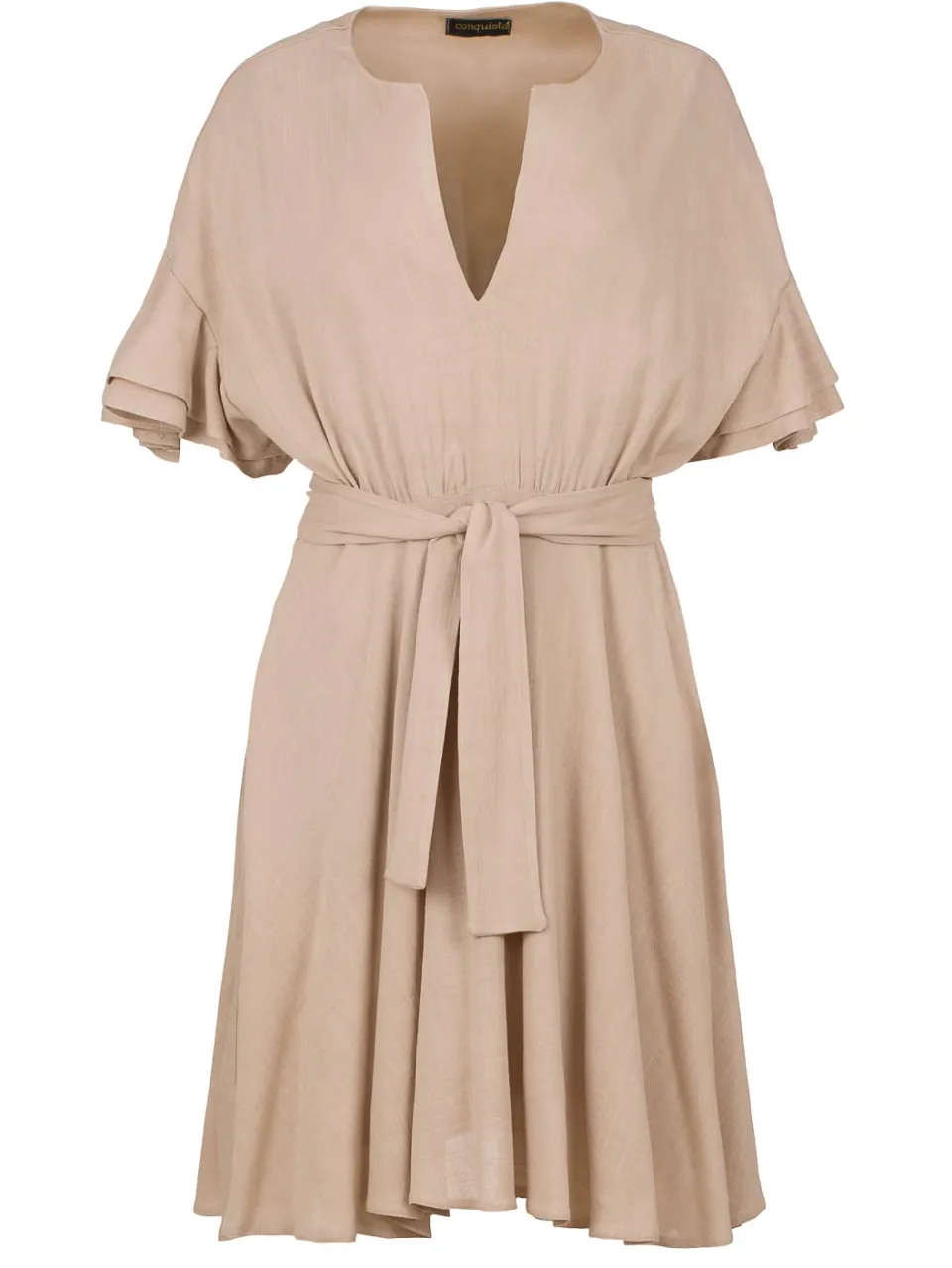 Conquista Beige jurk met ruches, foto 2