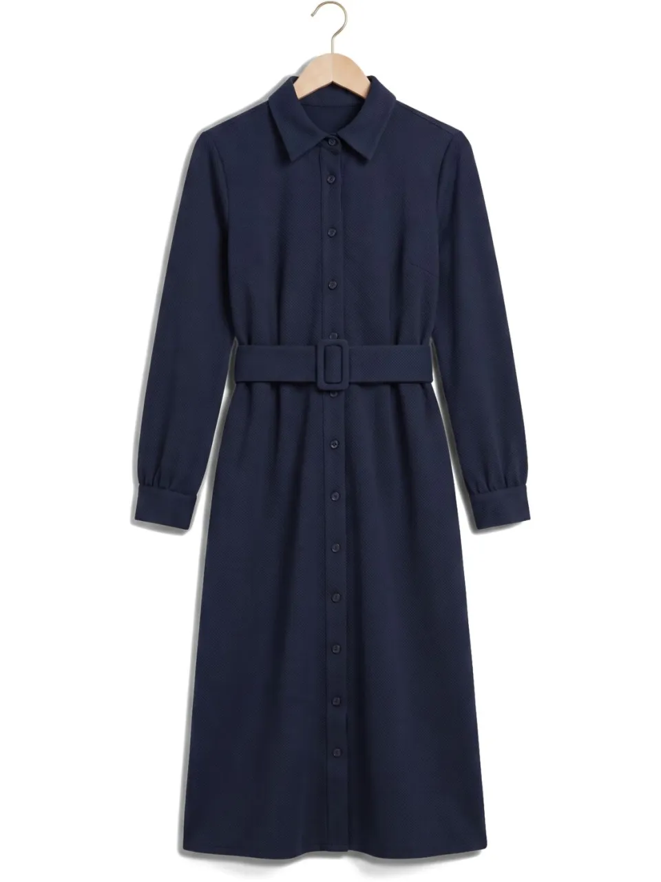 POM Amsterdam Demi midi blousejurk donkerblauw, foto 2