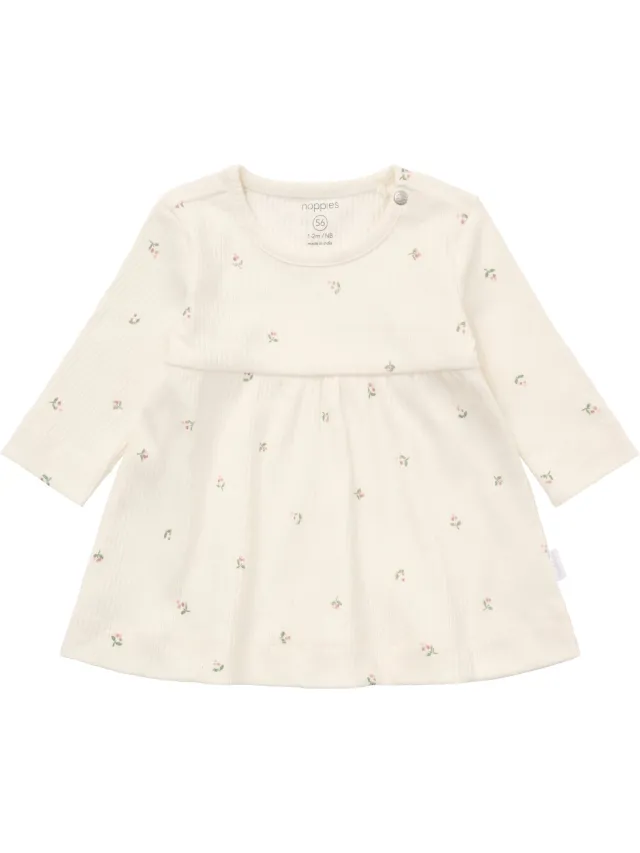 Noppies Dress LS AOP - Egret offwhite