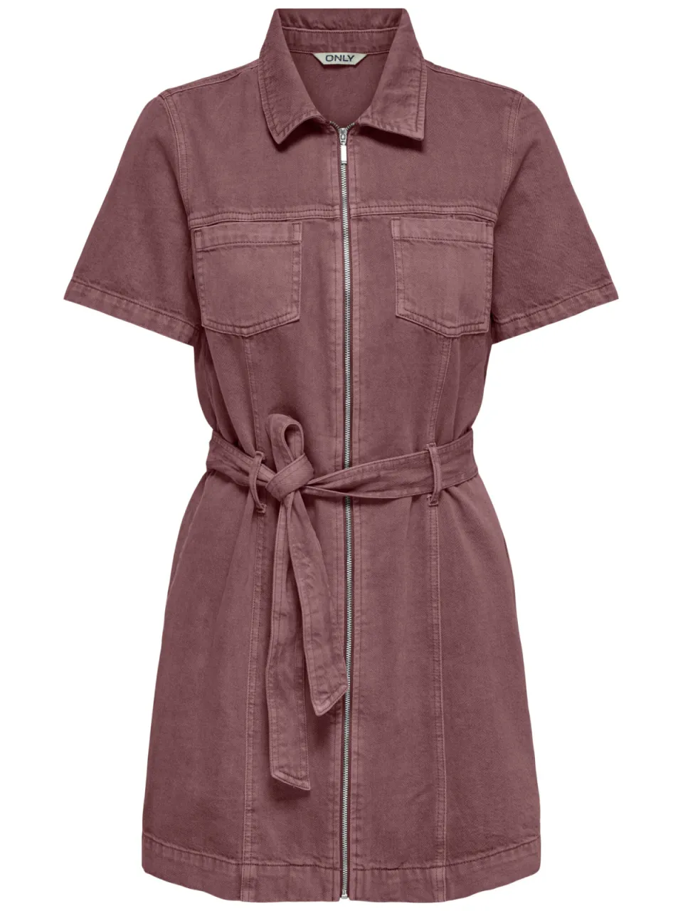 Only denim mini jurk rood, foto 2