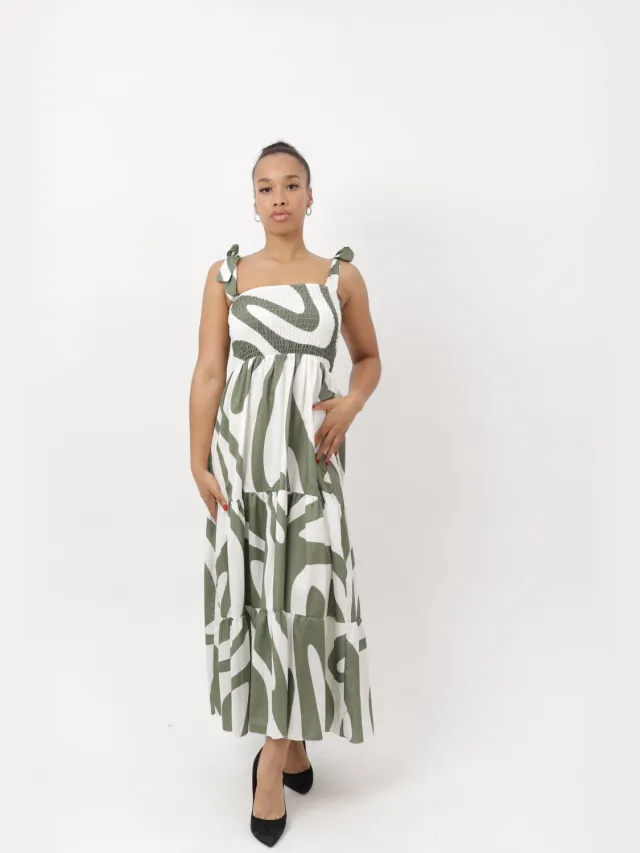 Elara Maxikleid Khaki