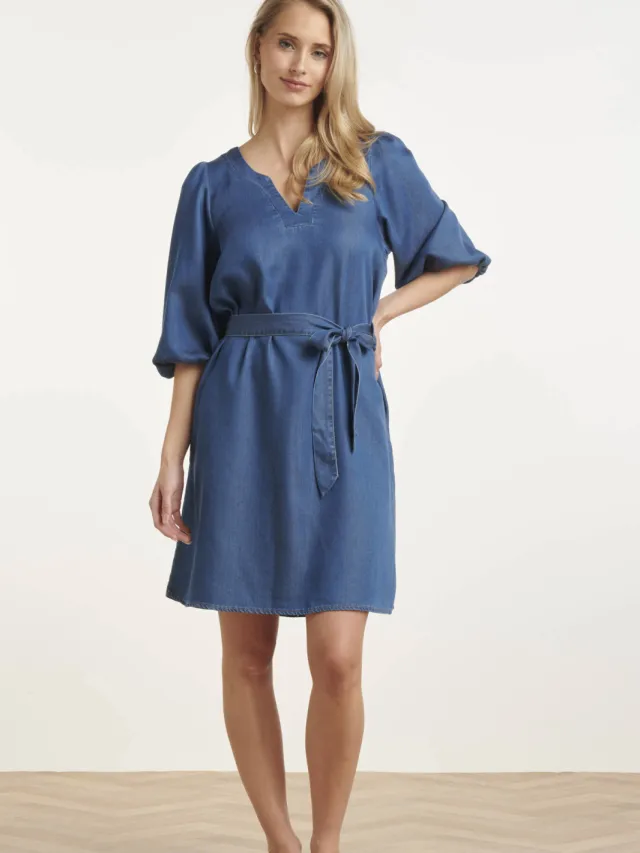 Smashed Lemon korte jurk blauw