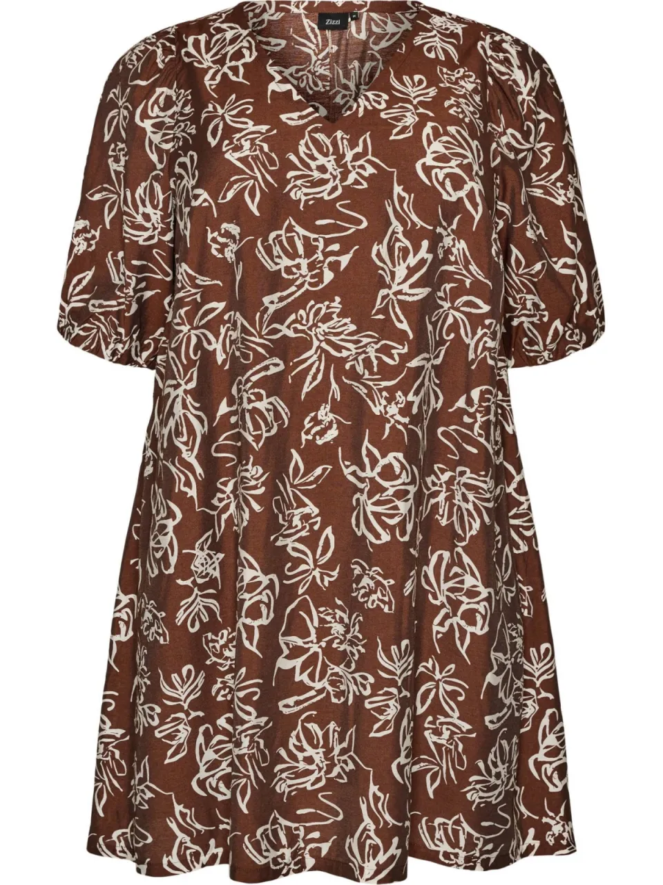 Zizzi A-lijn jurk Plus Size met print - bruin, foto 2