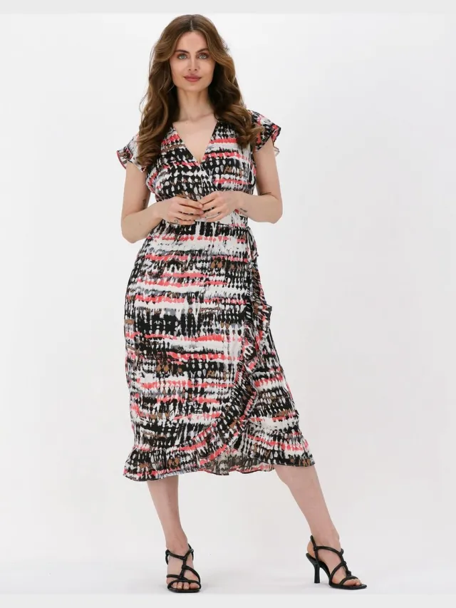 Freebird Rosy Midi Jurken Dames - Rok - Jurk - Zwart Roze