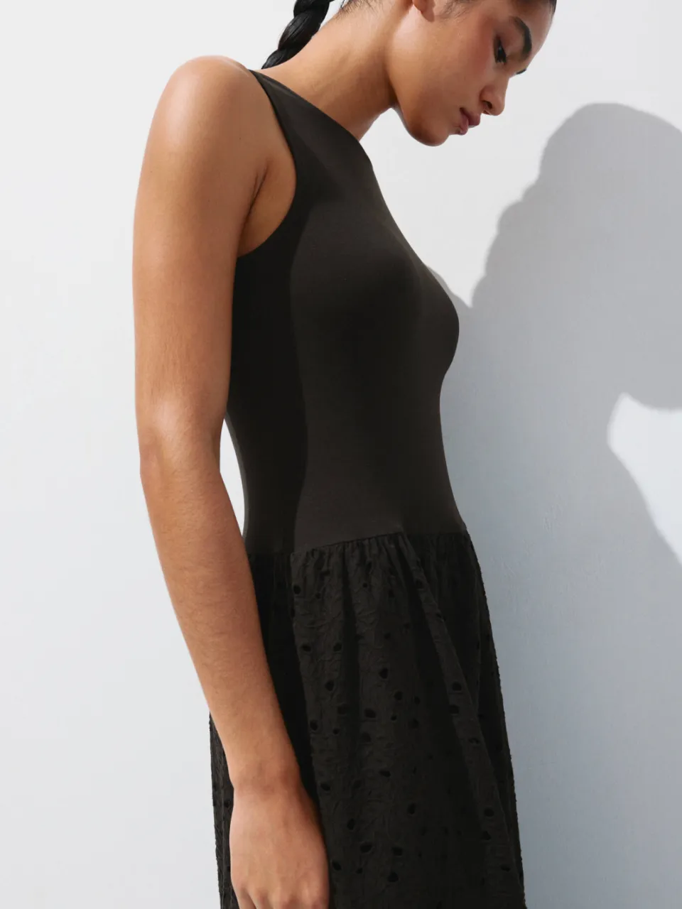 Mango midi zomerjurk - donkerbruin, foto 4