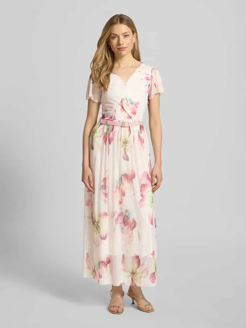ZABAIONE midi-jurk met riem model 'Be44lla' Oudroze
