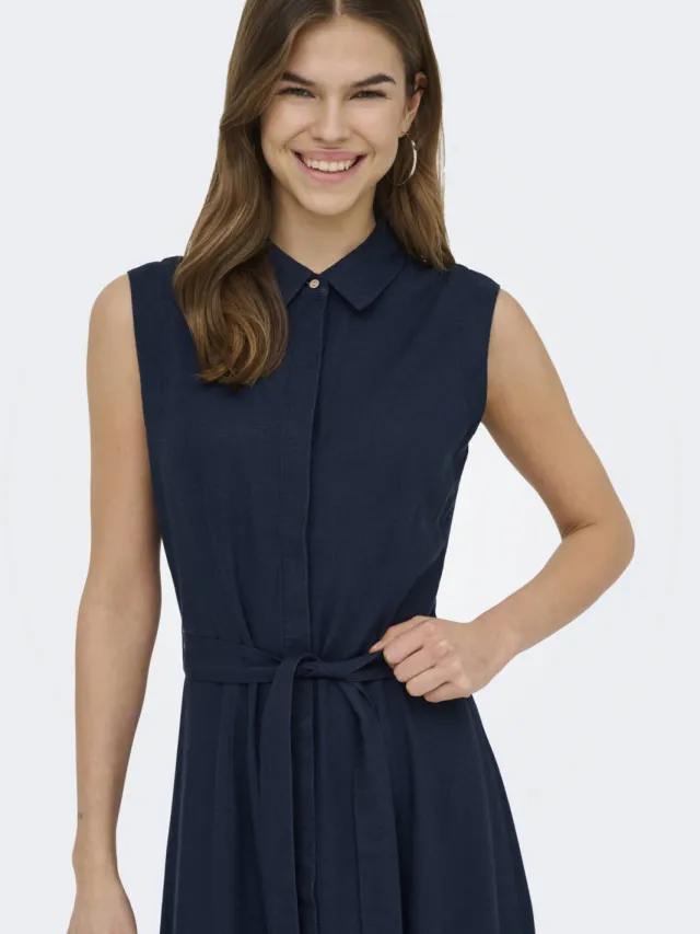 Only midi jurk donkerblauw, foto 2