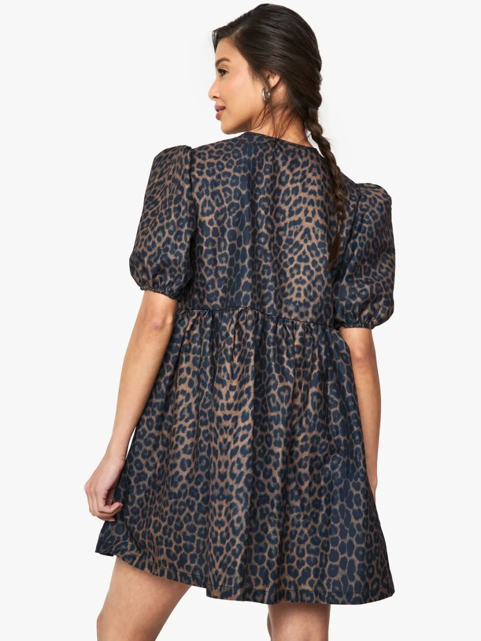 boohoo Dames Leopard Tie Front Mini Jurk bruin, foto 2