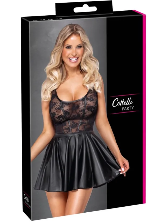 Cottelli Dress with lace Zwart